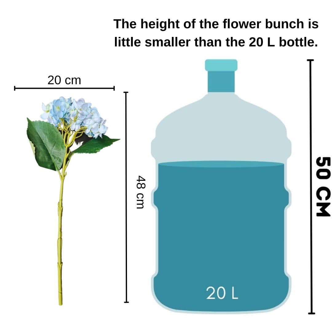 1 Pcs Artificial Hydrangea Fake Flowers Bunch Home Decorative (Without Vase Pot) ARF-1