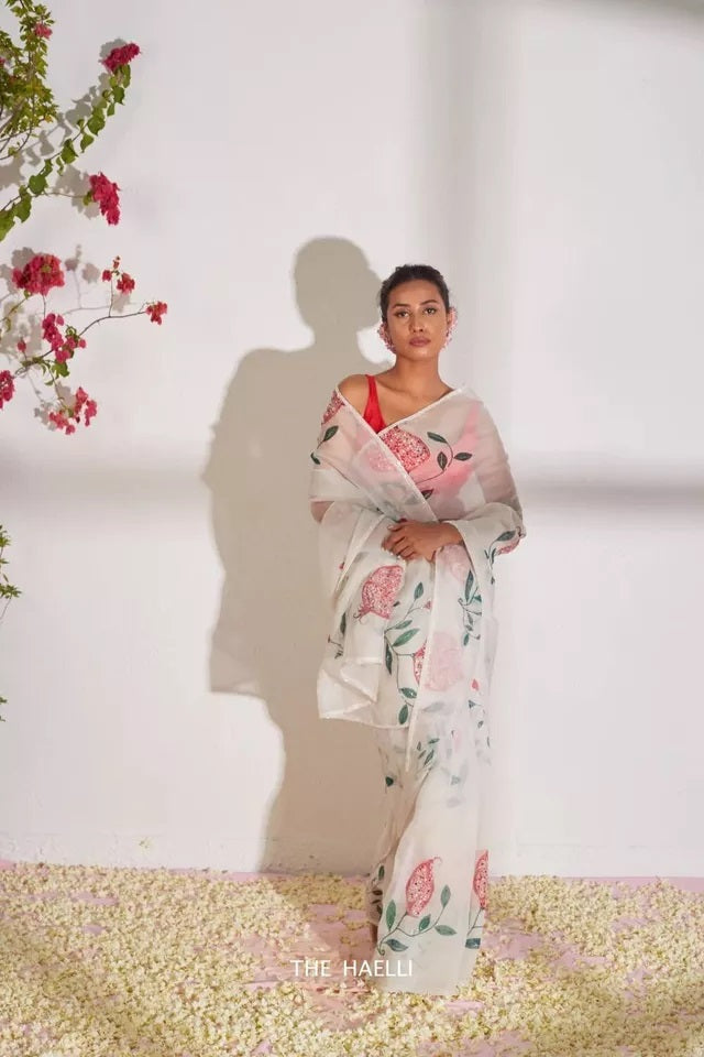 Heavy Soft Tabby Organza Saree – Elegant, Luxurious & Delicate