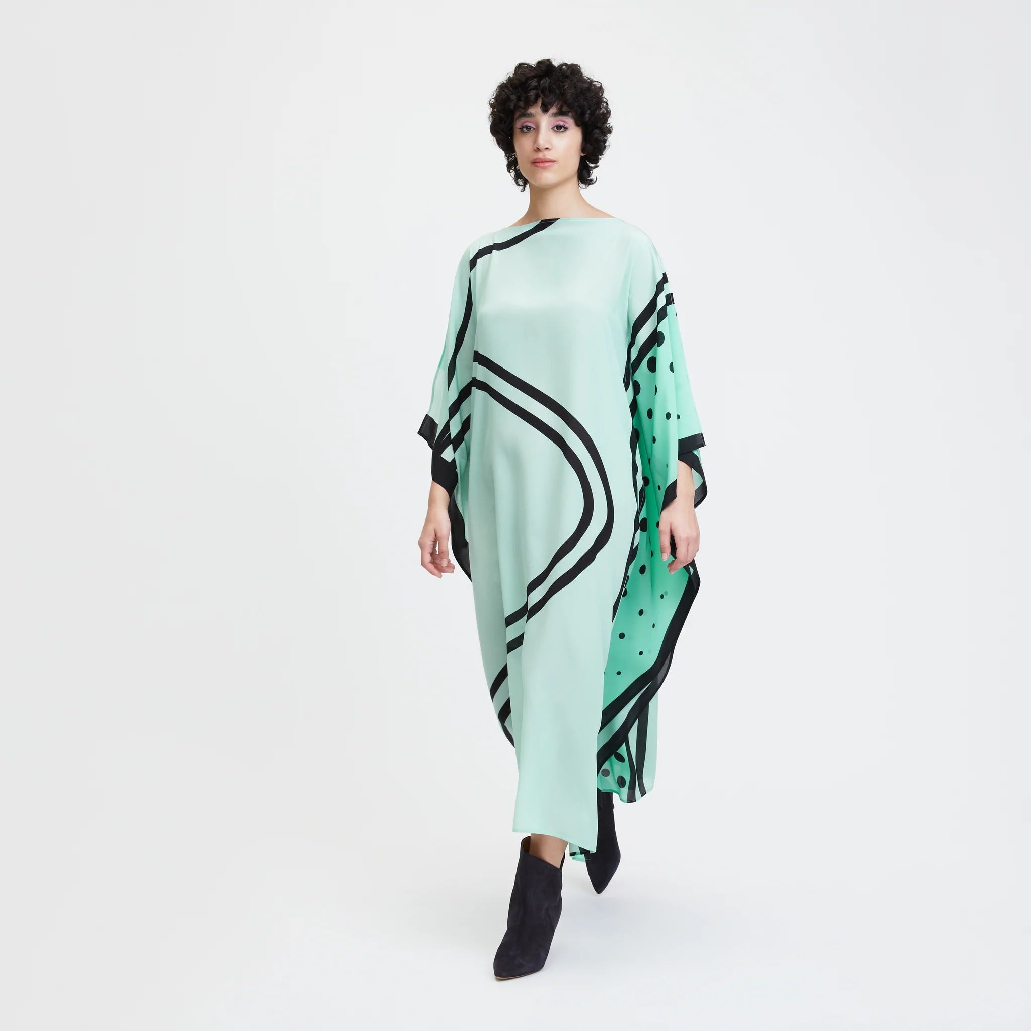 French Moss Kaftan, Long Casual Wear Caftan
