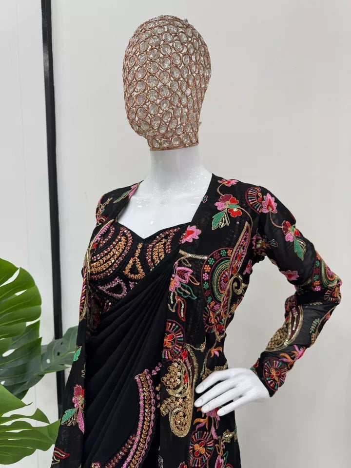 Lightweight Floral Print Georgette Saree – Casual and Stylish Sari & Blouse