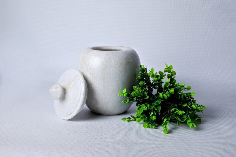 Marble Storage Jar With a Lid
