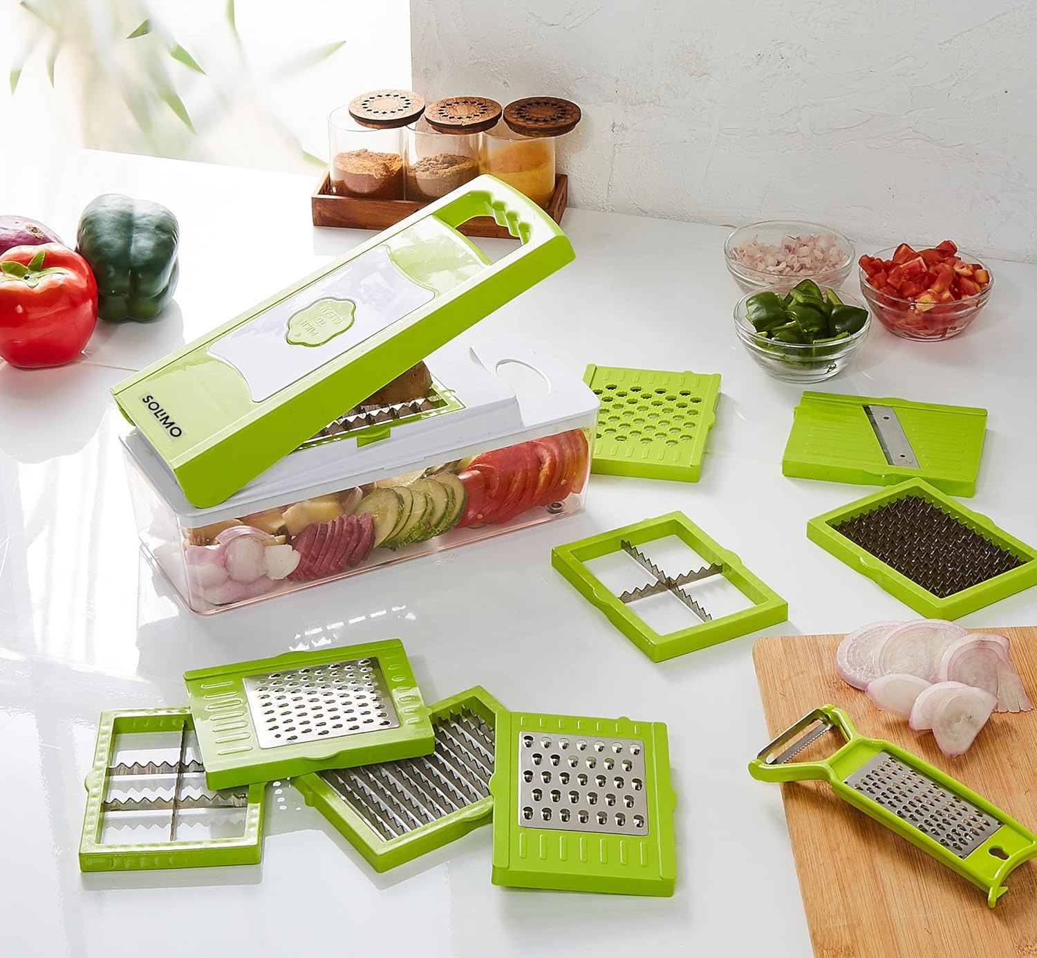 Green Multipurpose Vegetable and Fruit Chopper