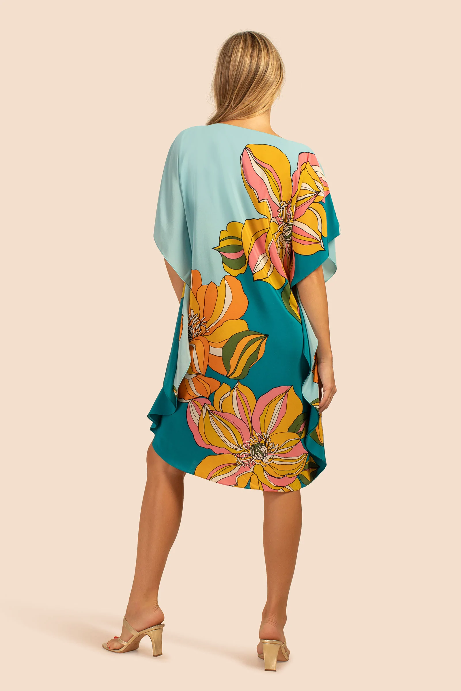 Silk Crepe Short kaftan, Party wear Caftan
