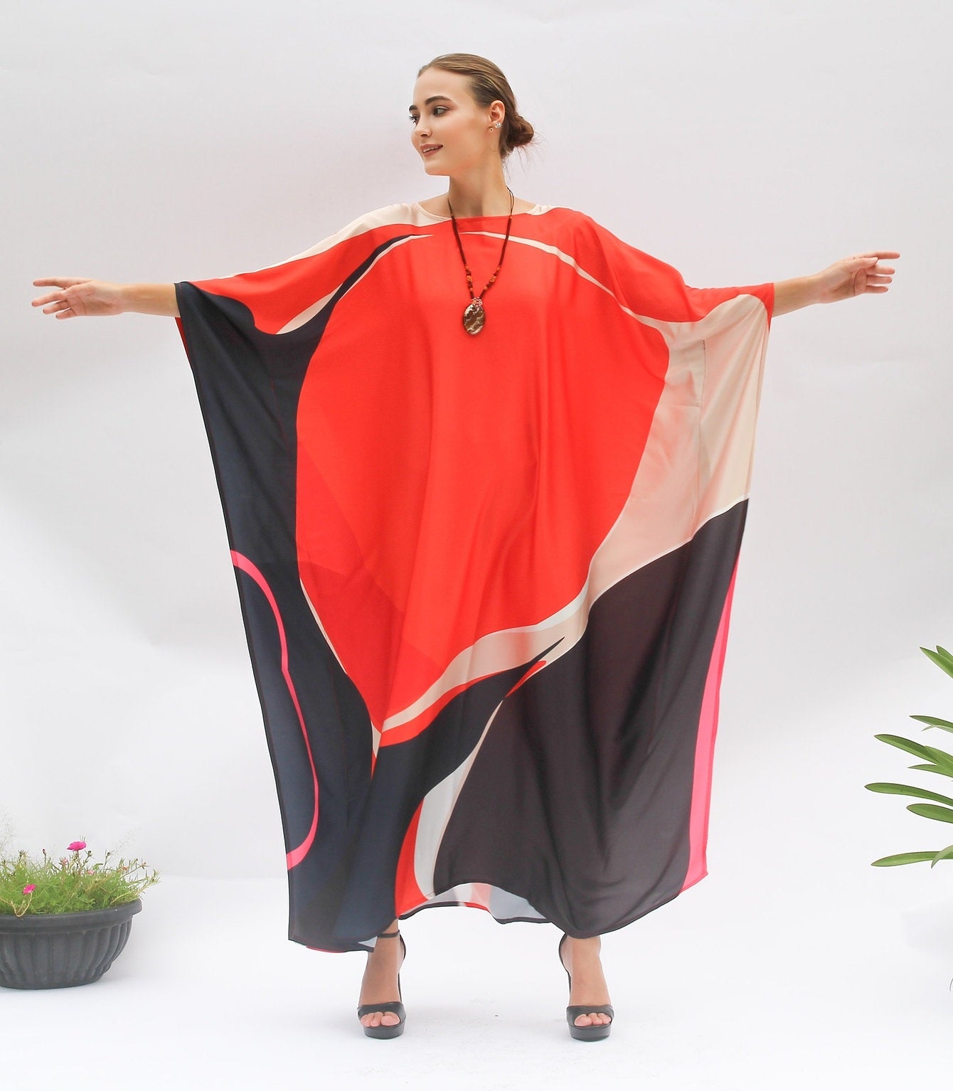 Soft Satin Silk Long Kaftan For Women's