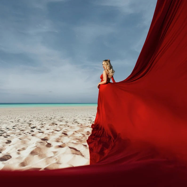 Red Flying Dress Flying Dress for Photoshoot Long Flying Dress