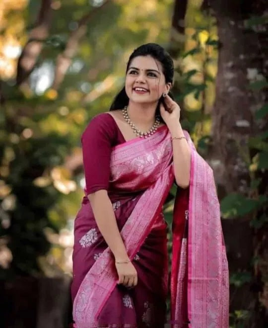 Soft Lichi Silk Sari, Traditional Saree & Blouse