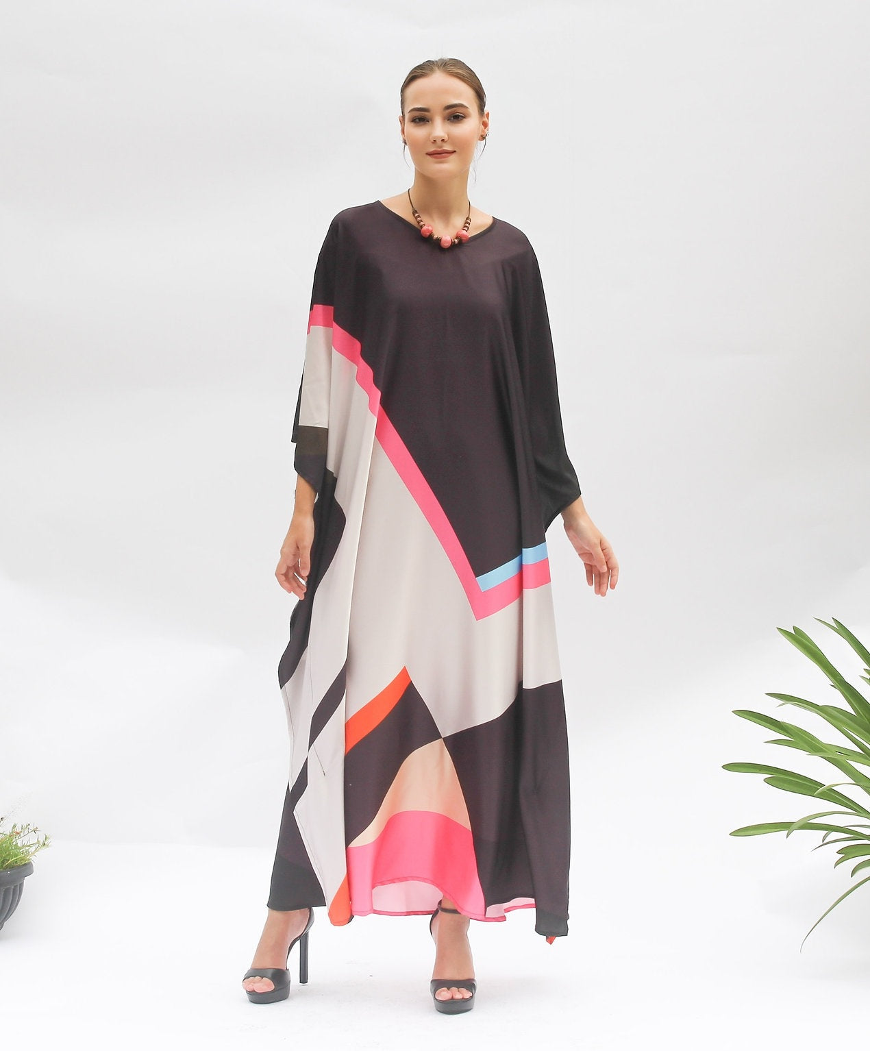 Soft Satin Silk Occasion Wear  For Women's Long Kaftan
