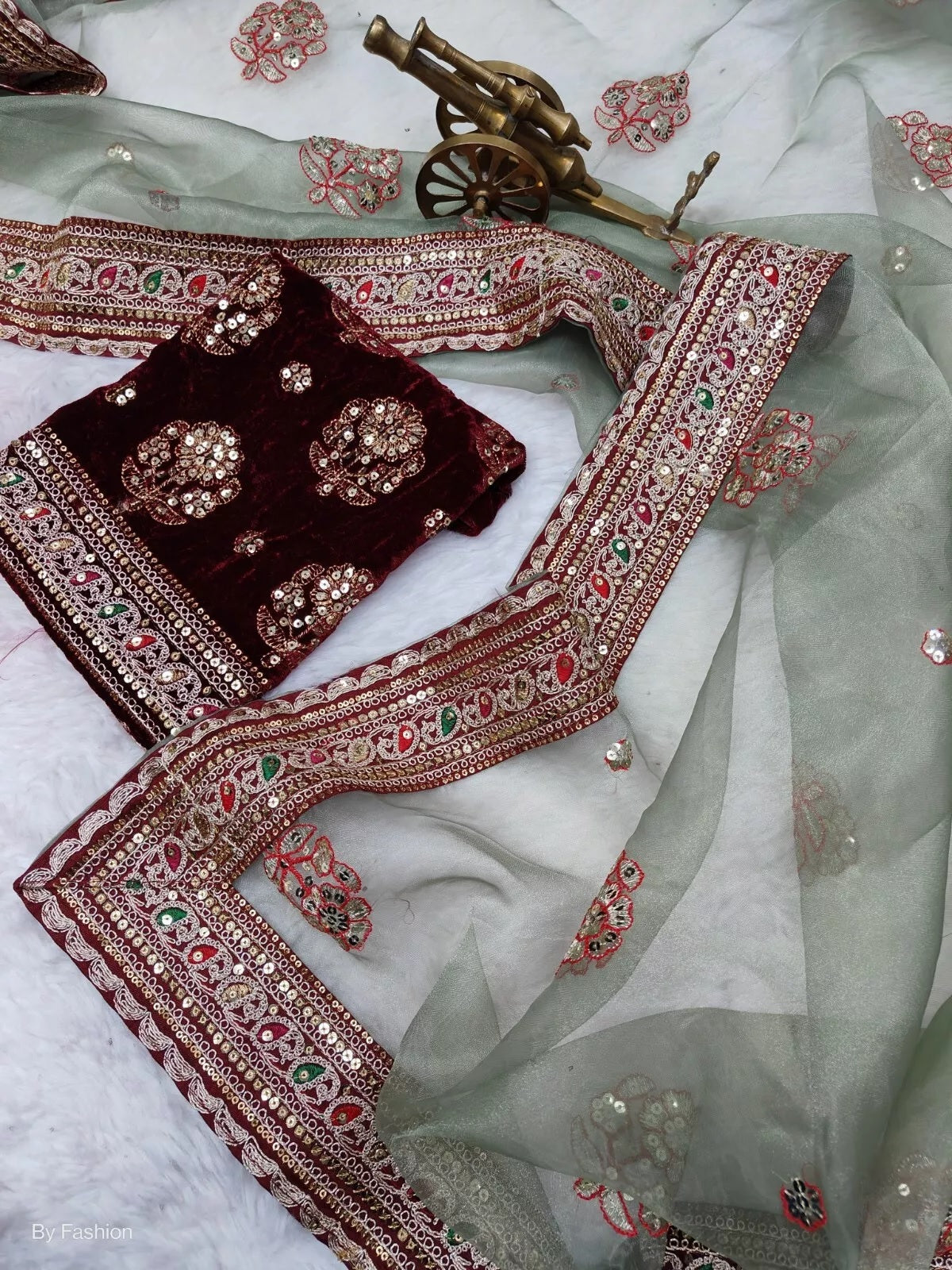 Wedding Bollywood Soft Light Organza Saree & Blouse