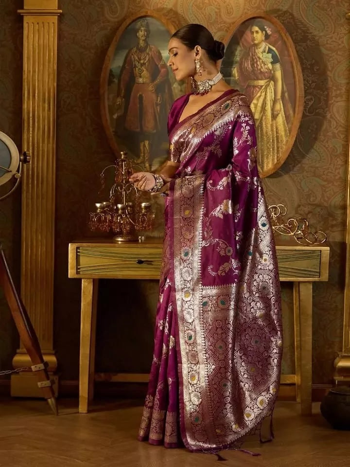 Traditional Banarasi Soft Silk Saree Blouse