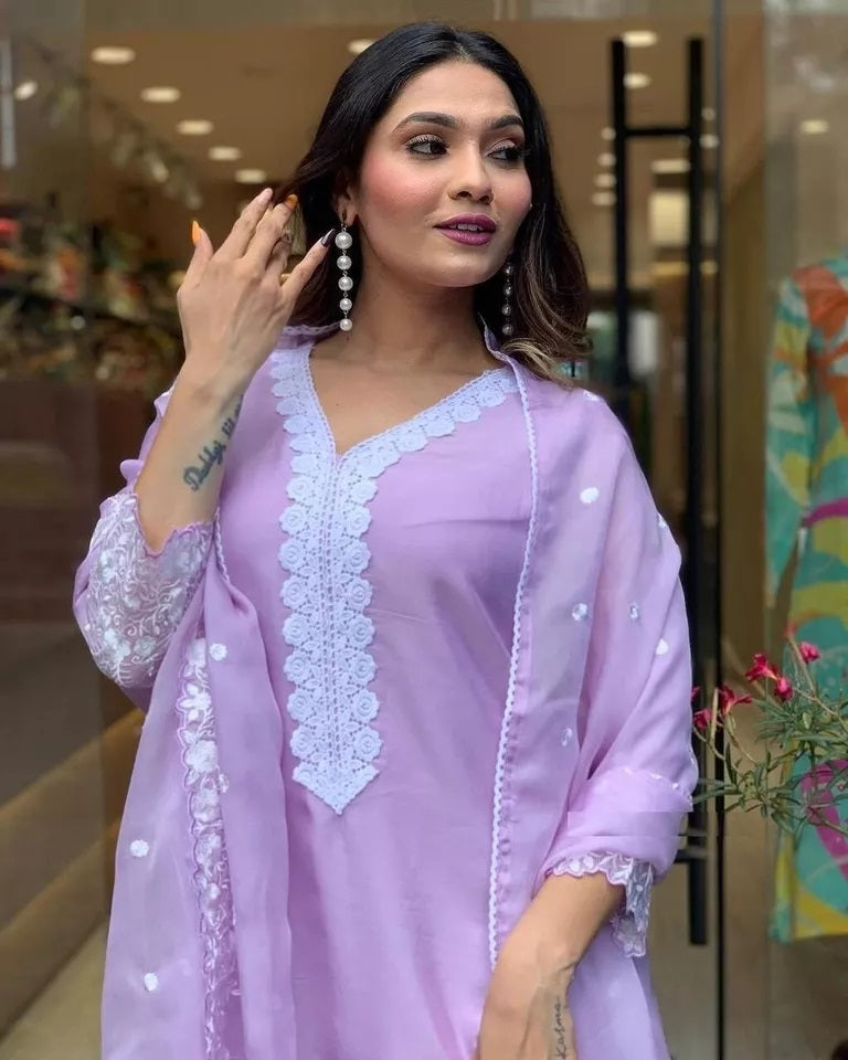 Classic Style Full Stitched Georgette Kurti Bottom With Dupatta