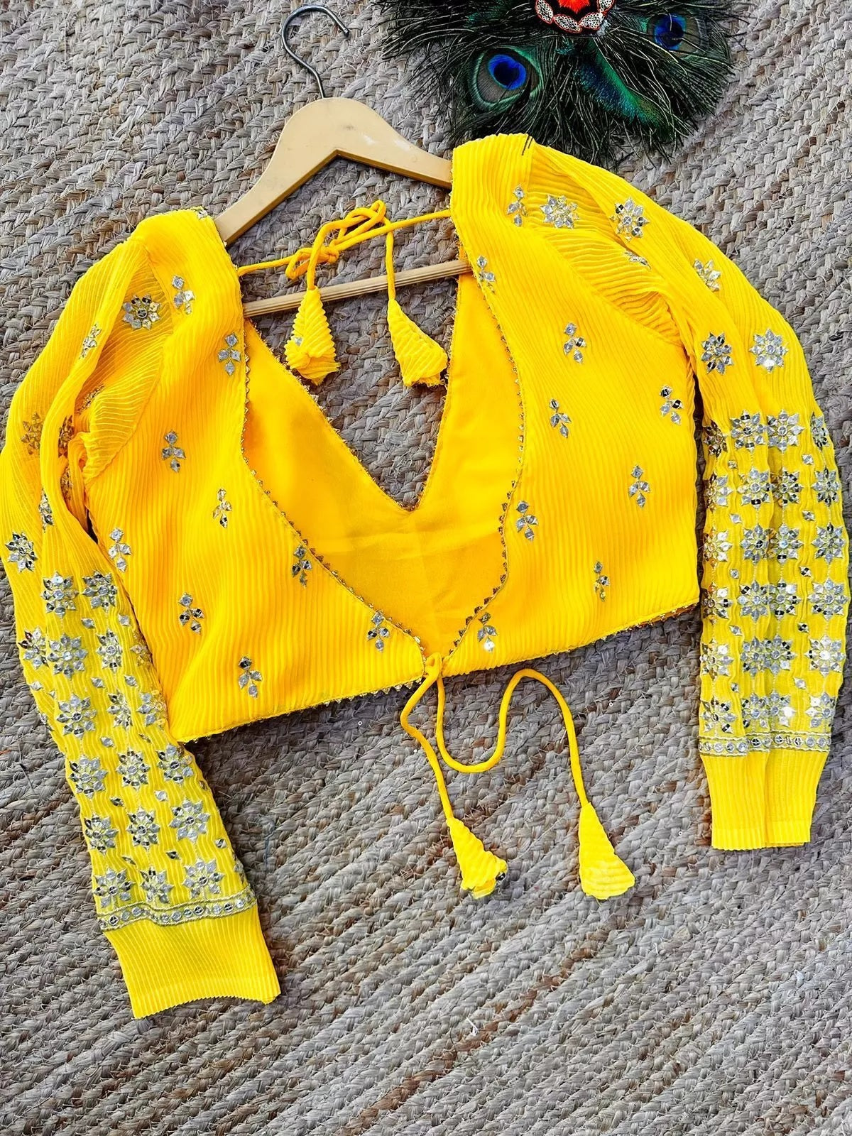 Georgette Full Stitched Wedding Style Fancy Blouse Choli