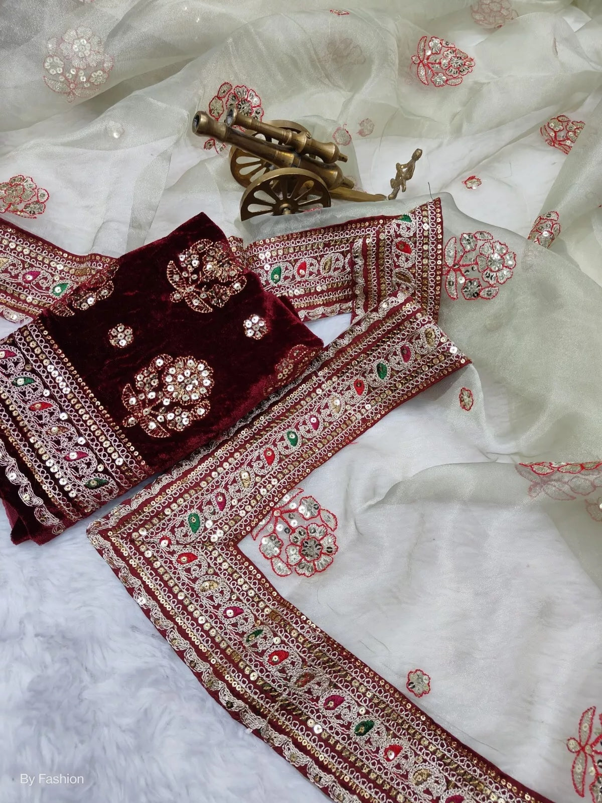 Wedding Bollywood Soft Light Organza Saree & Blouse