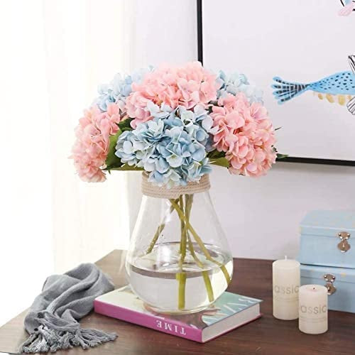 1 Pcs Artificial Hydrangea Fake Flowers Bunch Home Decorative (Without Vase Pot) ARF-1