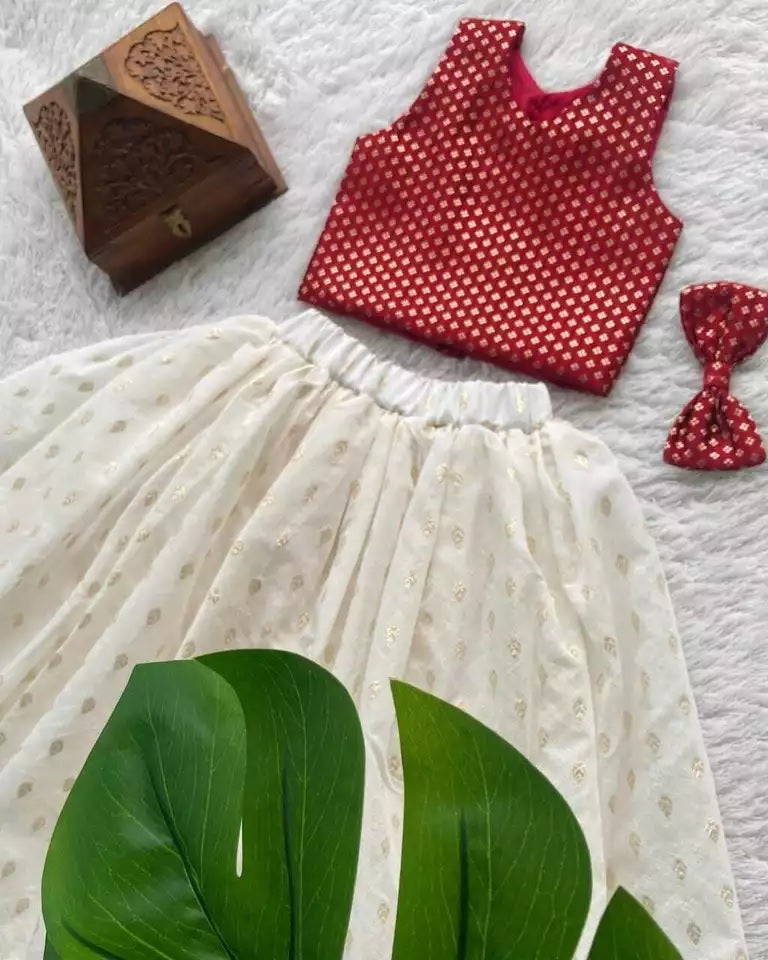 Kids Girl's Soft Cotton Lehenga Choli