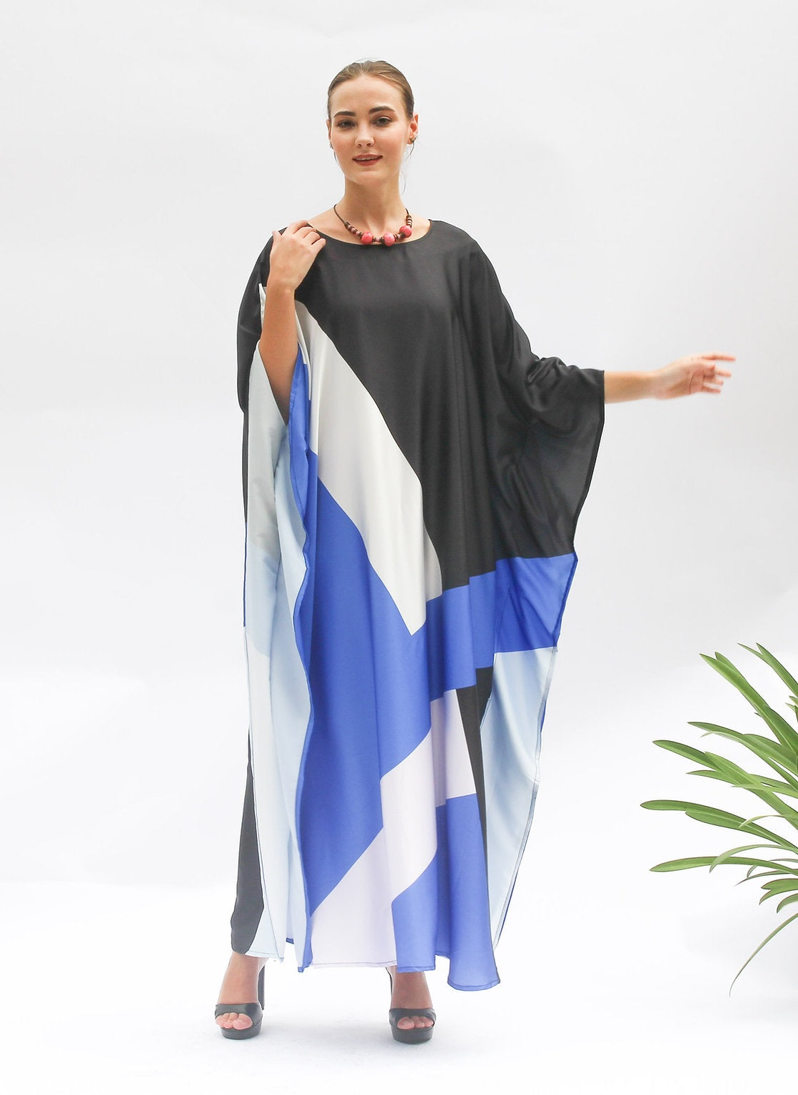 Women's Silk Printed Caftan, Long Party Wear Kaftan