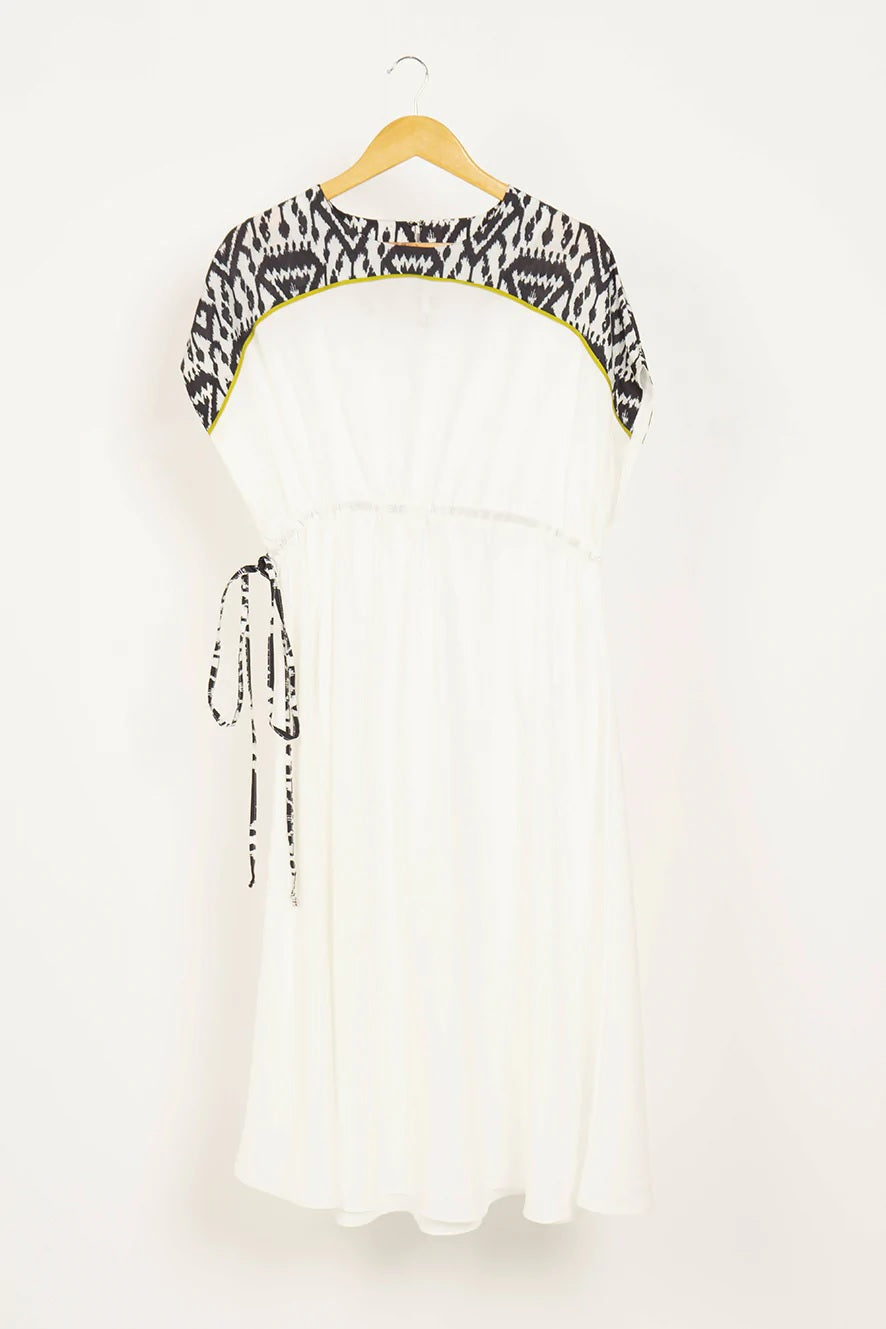 White Natural Viscose Rayon Caftan, Casual Wear Women's Kaftan