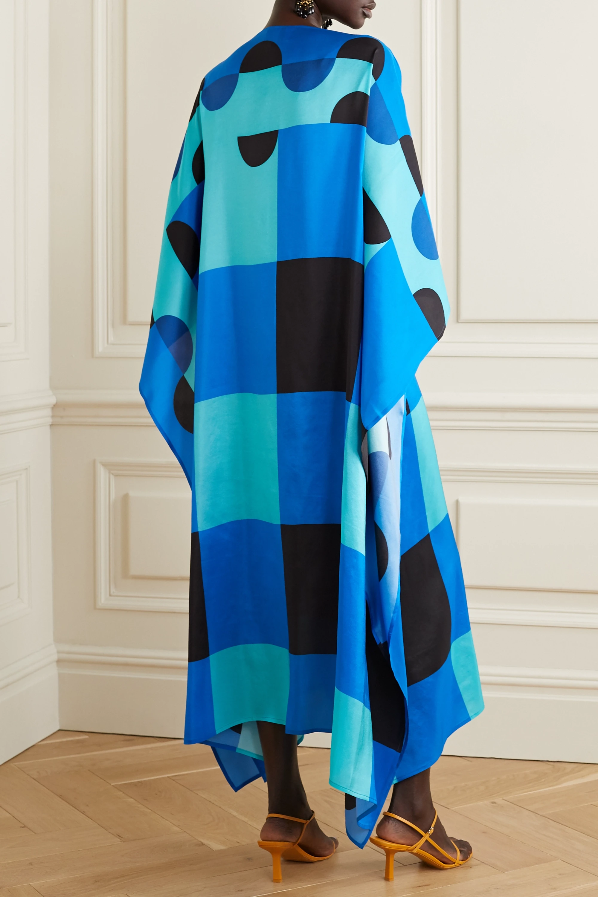 Digital Printed Caftan, Soft Silk Crepe Kaftan For Women's