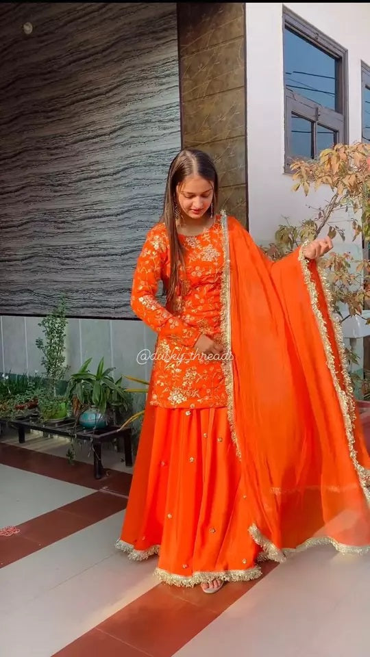 Festival Collection Classic Faux Georgette Top Lehenga & Dupatta