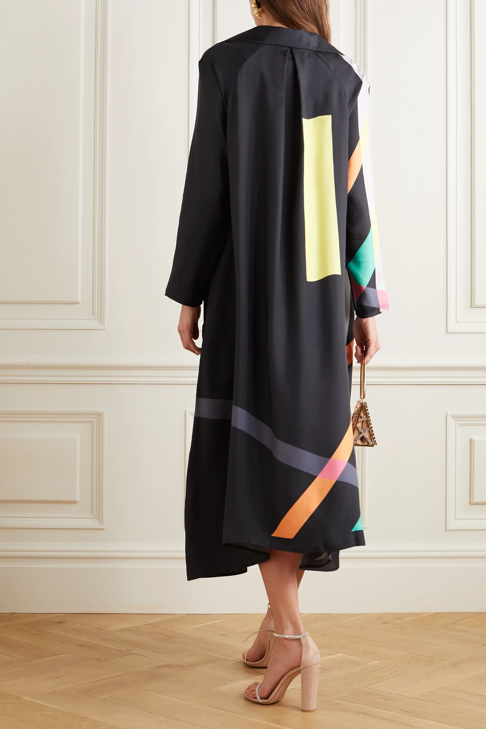 Soft Silk Crepe Kaftan, Black Caftan For Women's