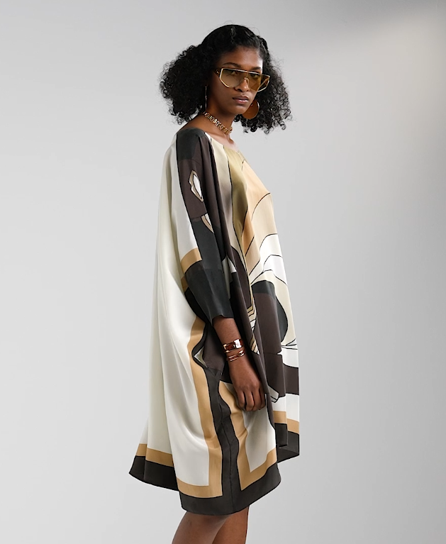Women's Soft Silk Crepe Short Kaftan