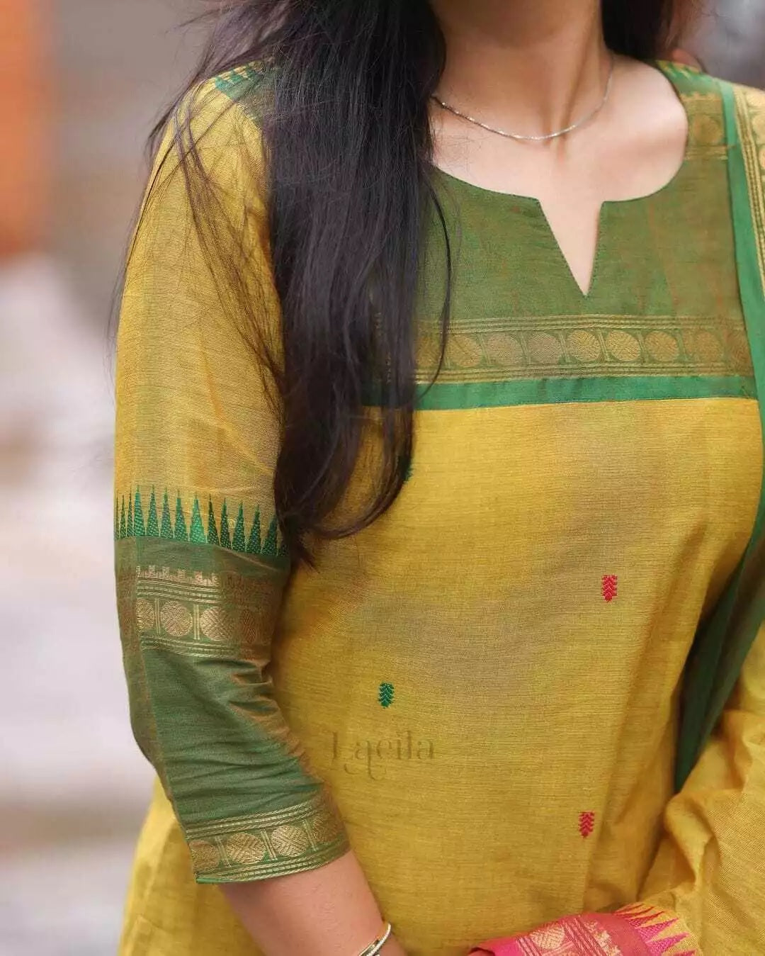 Pure Kanchi Cotton Top Bottom With Dupatta