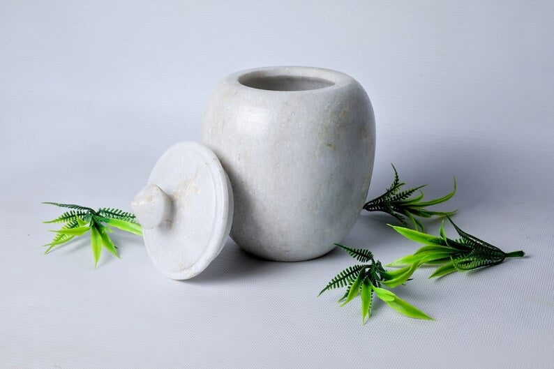Marble Storage Jar With a Lid