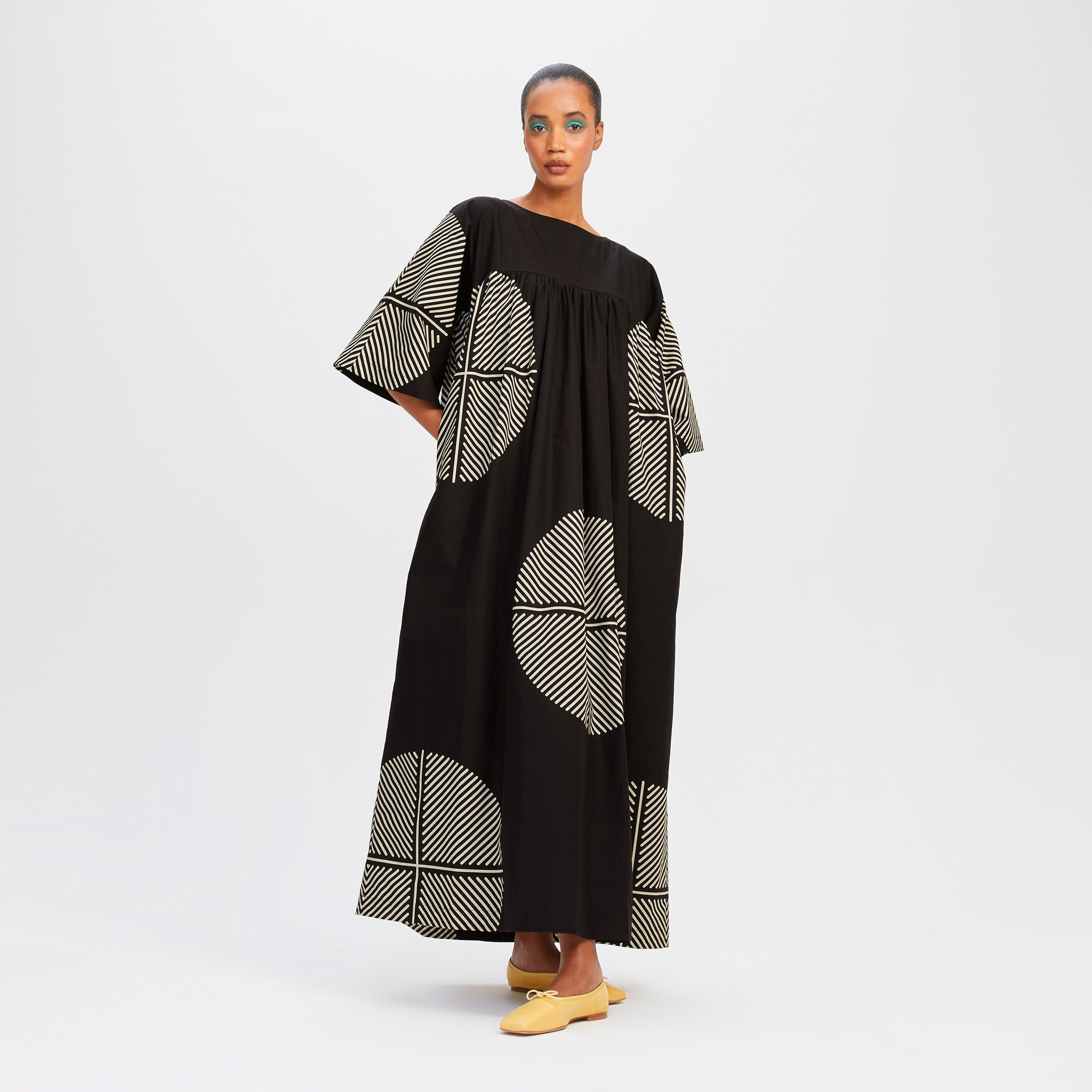 Black Rayon Cotton Kaftan For Women's