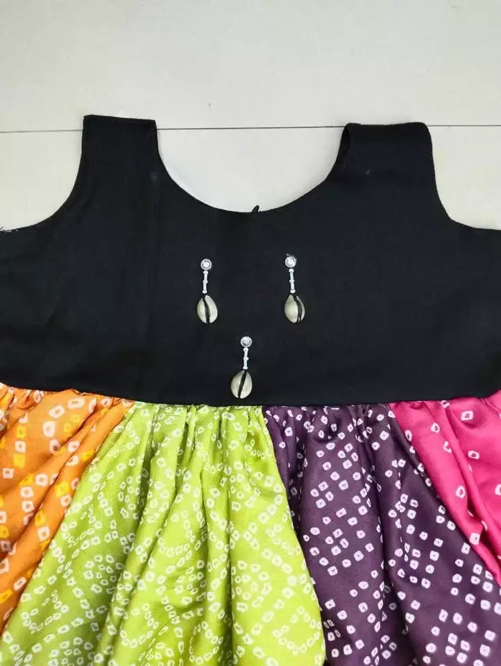 REYON BANDHEJ PRINT WITH HAND WORK PEPLUM TOP ATTACHED WITH FLARED DHOTI