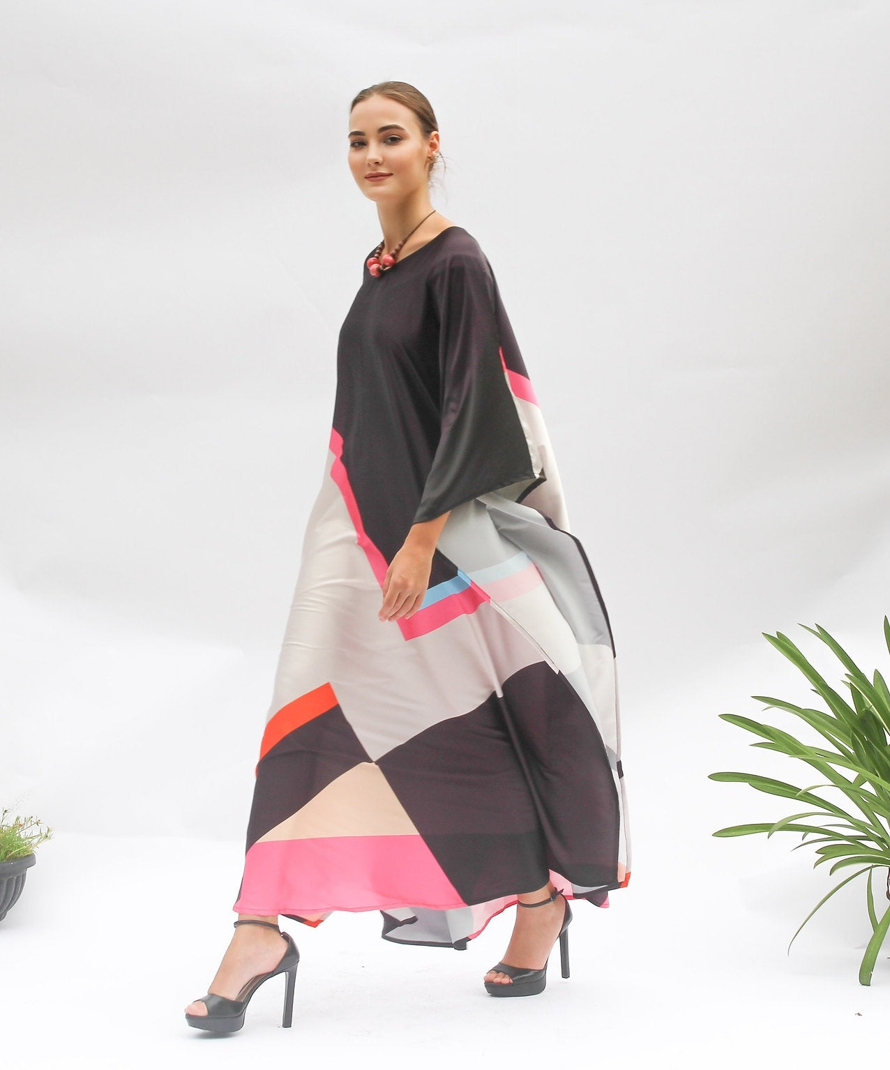 Soft Satin Silk Occasion Wear  For Women's Long Kaftan