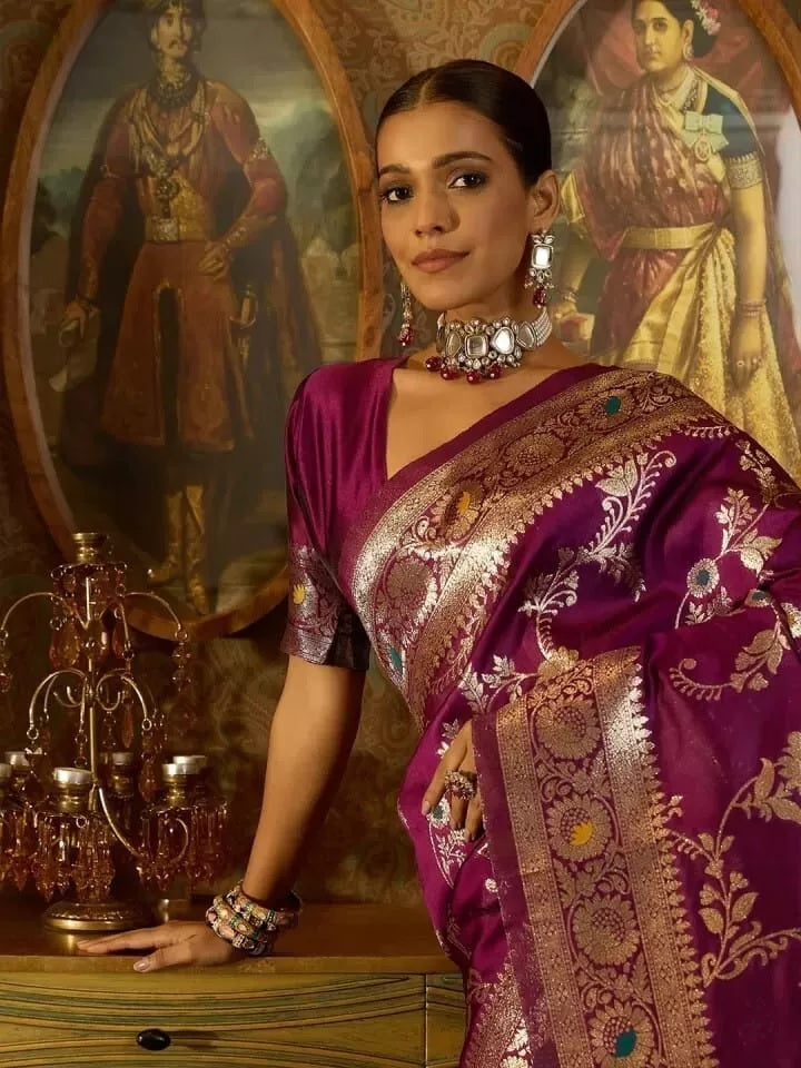 Traditional Banarasi Soft Silk Saree Blouse