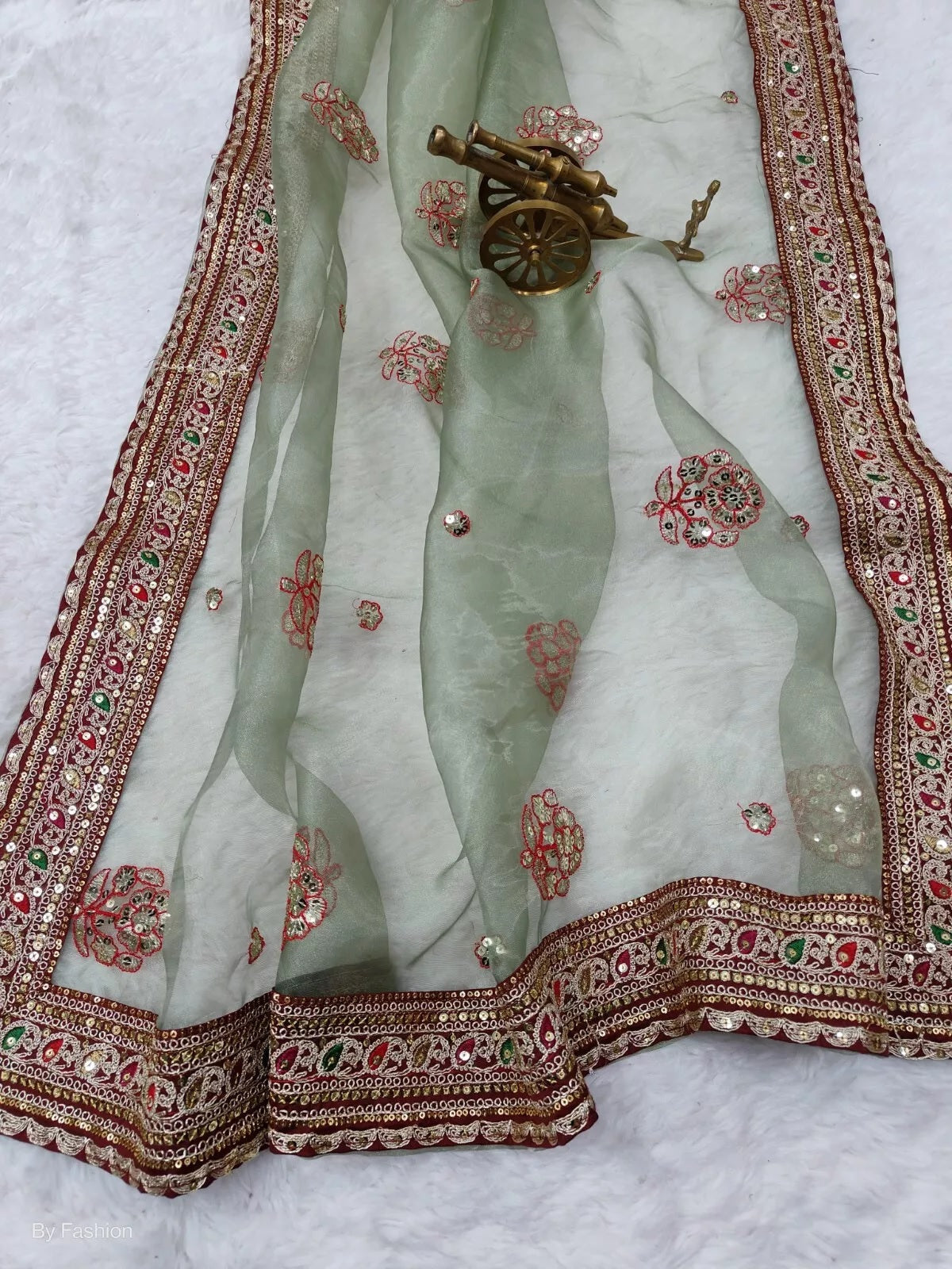 Wedding Bollywood Soft Light Organza Saree & Blouse