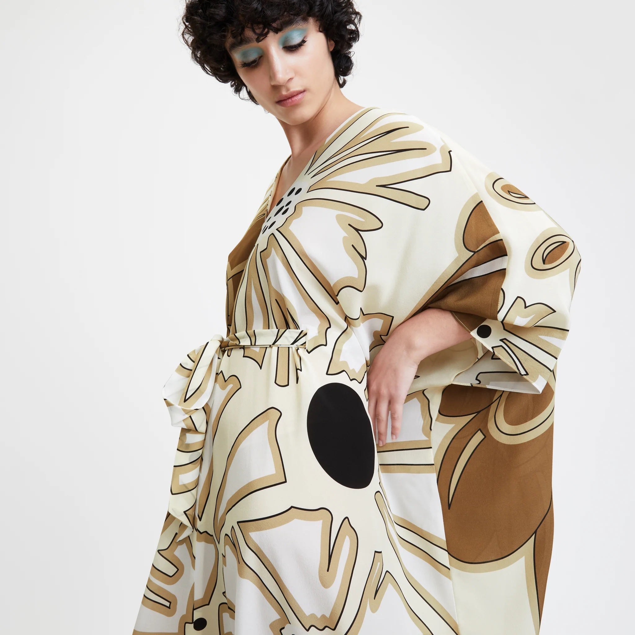 French Moss Printed Women's Long Kaftan
