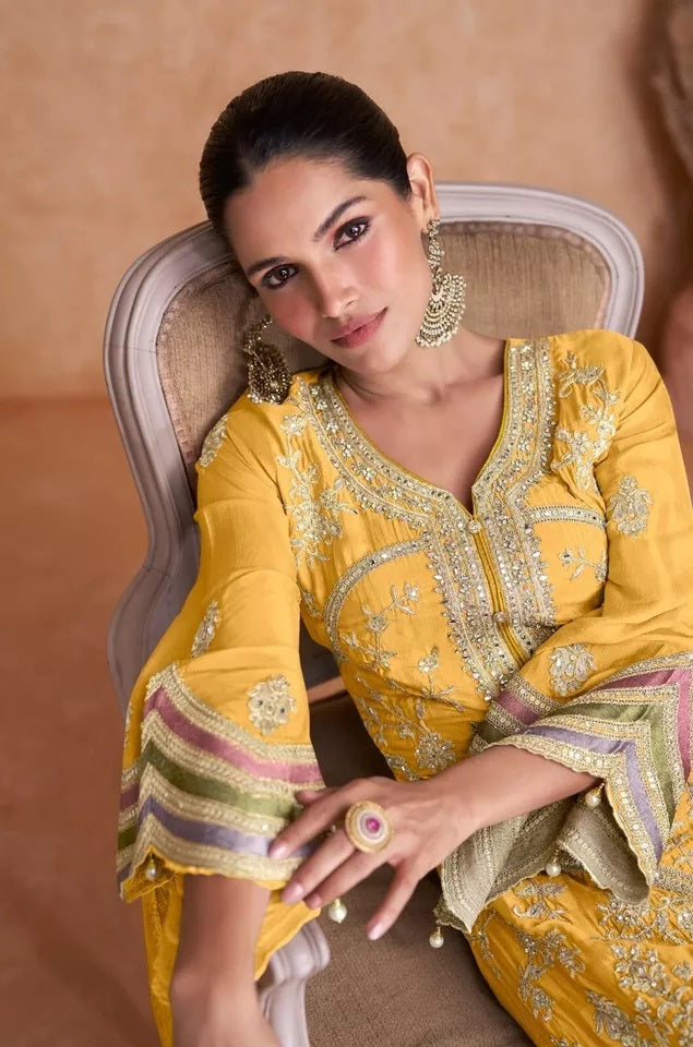 Heavy Chinon With Embroidery & Sequence Work Salwar Kameez