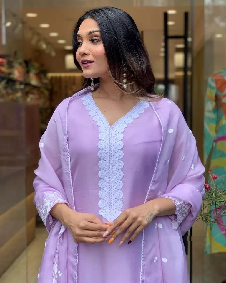 Classic Style Full Stitched Georgette Kurti Bottom With Dupatta