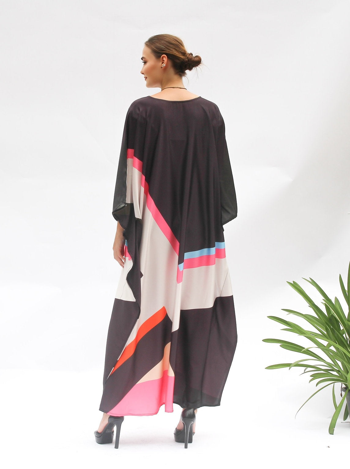 Soft Satin Silk Occasion Wear  For Women's Long Kaftan