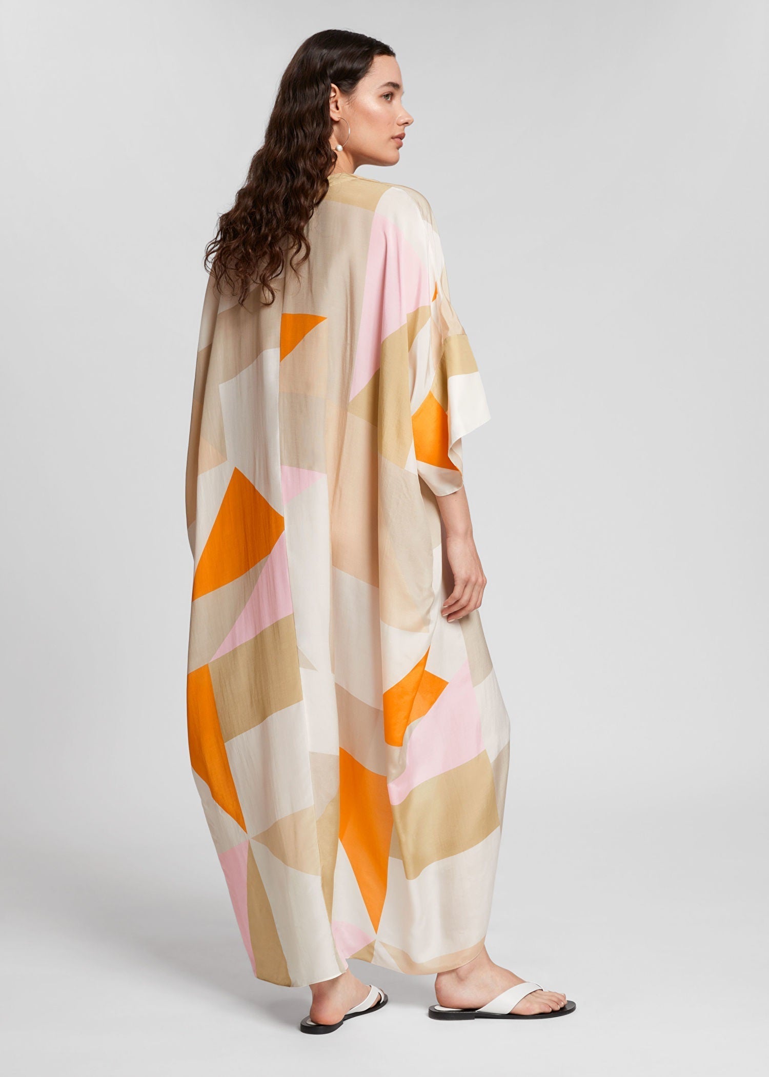 Soft Silk Crepe Beach Wear Women's Long Kaftan