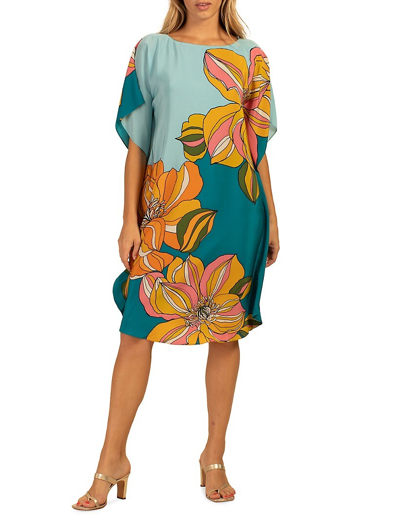 Silk Crepe Short kaftan, Party wear Caftan