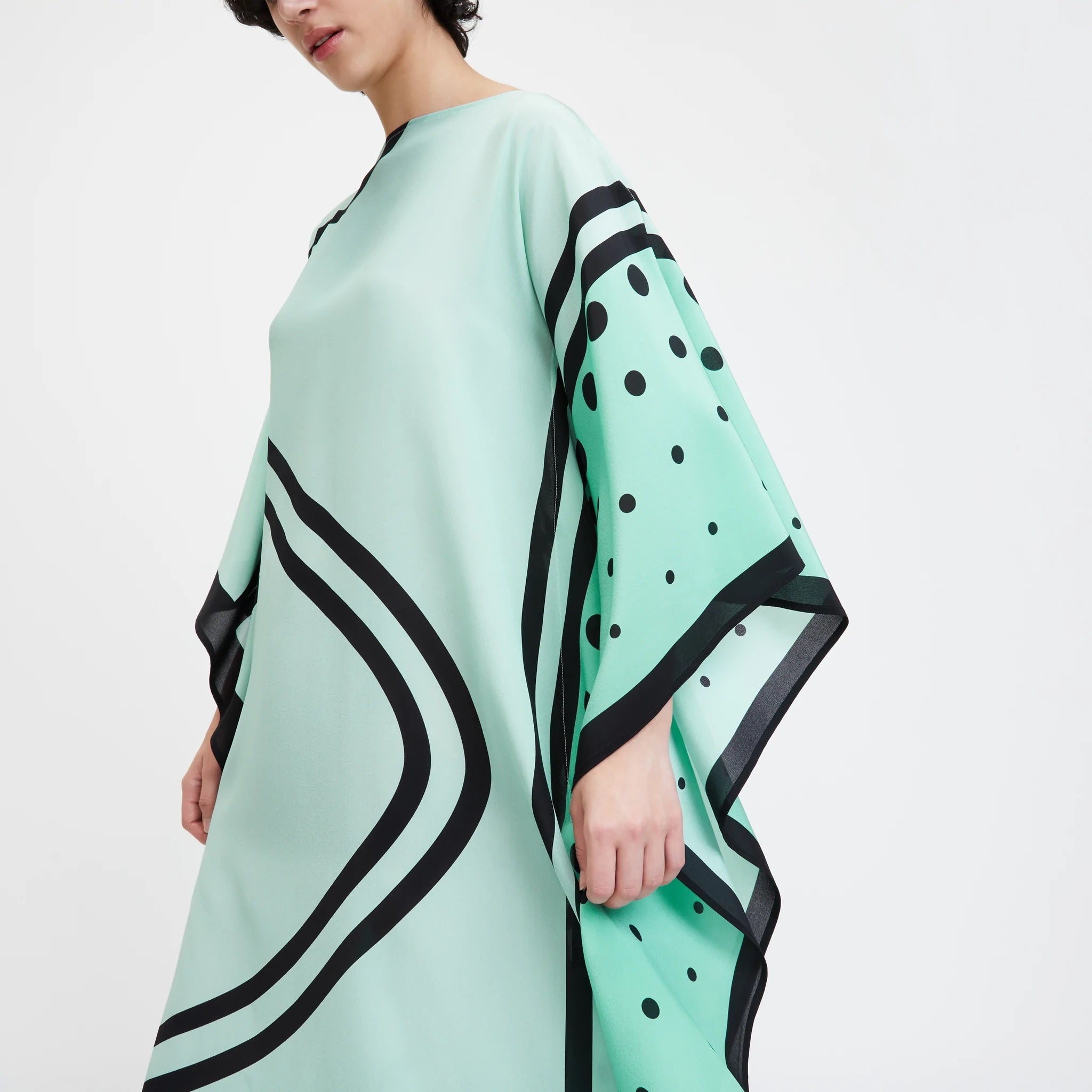 French Moss Kaftan, Long Casual Wear Caftan