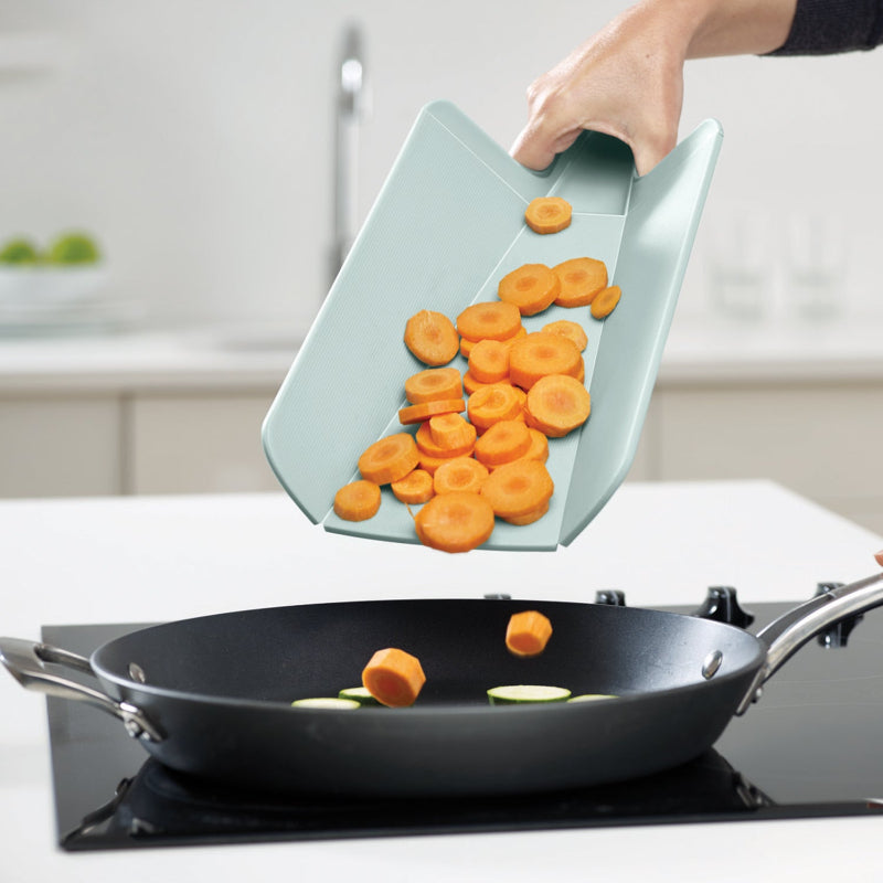 Chop2Pot Plus Large Folding Grey Chopping Board