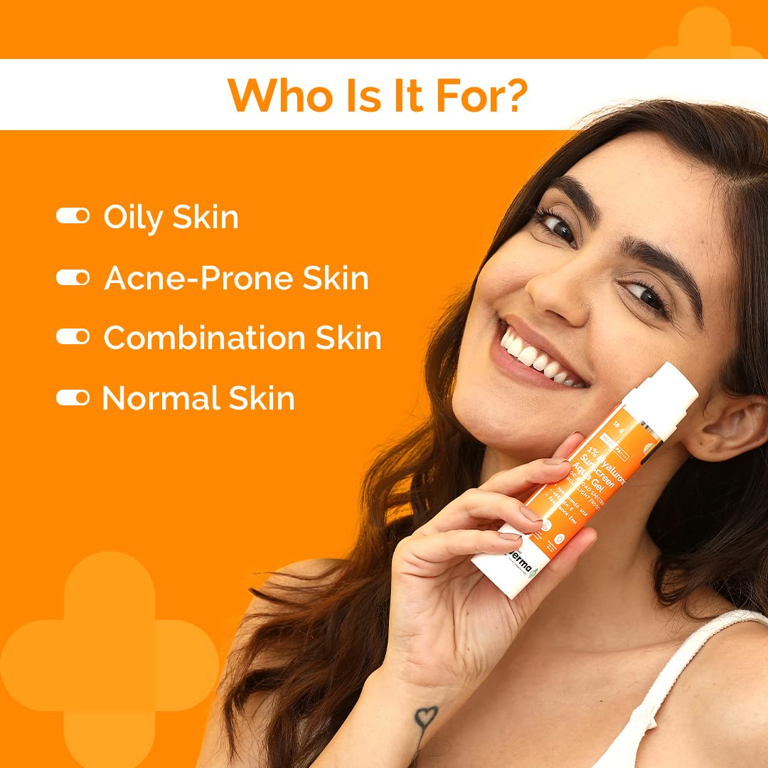 The Derma Co 1% Hyaluronic Sunscreen Aqua Ultra Light Gel with SPF50 PA++++ 50g