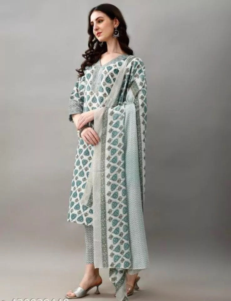 Cotton With Beautifull Digital Print Salwar Kameez For Women's