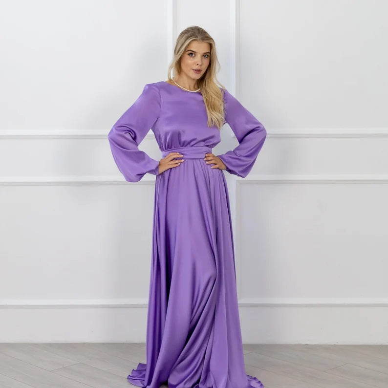 Custom Convertible Multiway Satin Maxi Dress for Bridesmaids & Evenings
