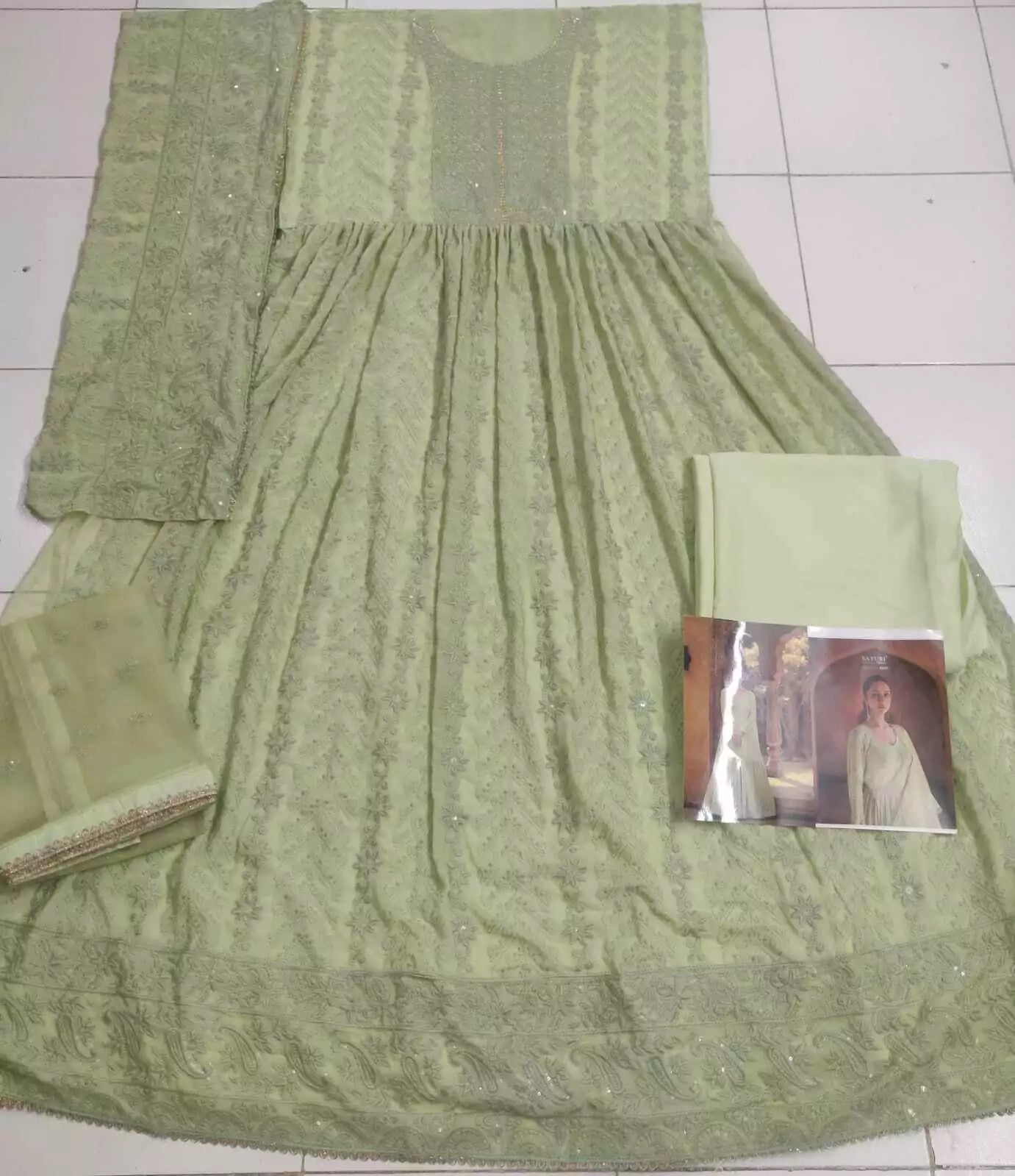 Heavy Faux Georgette Top Bottom & Dupatta Set