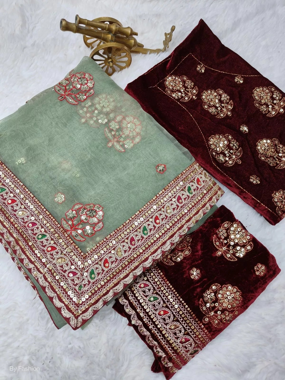 Wedding Bollywood Soft Light Organza Saree & Blouse