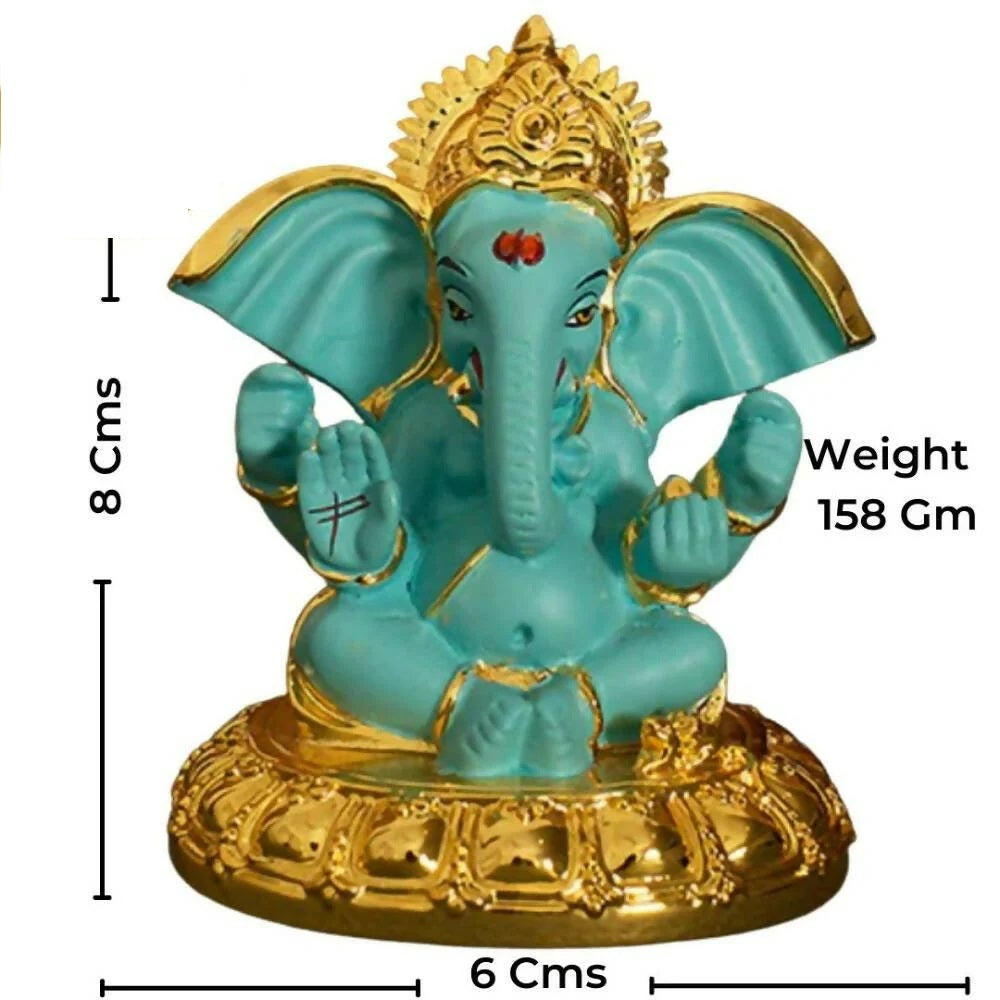Gold Plated Gaj Karna Ganesh Idol