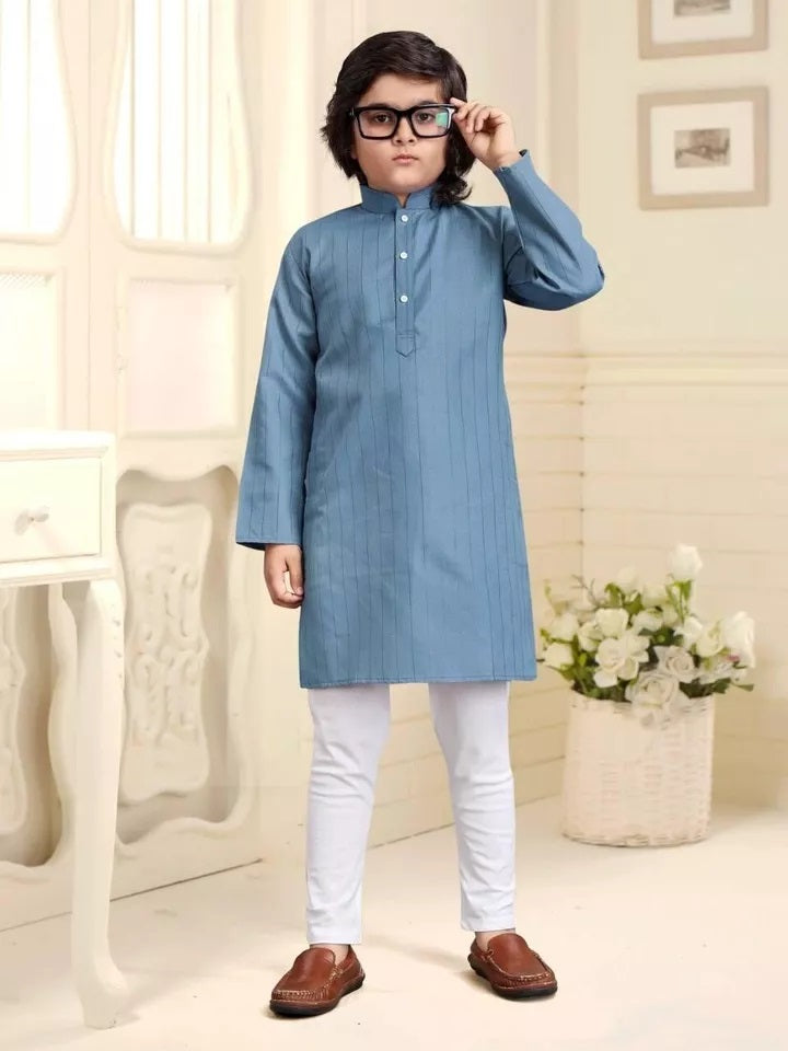 Designer Wedding Wear Pure Cotton Kurta Pajama Set For Kid's & Boy's