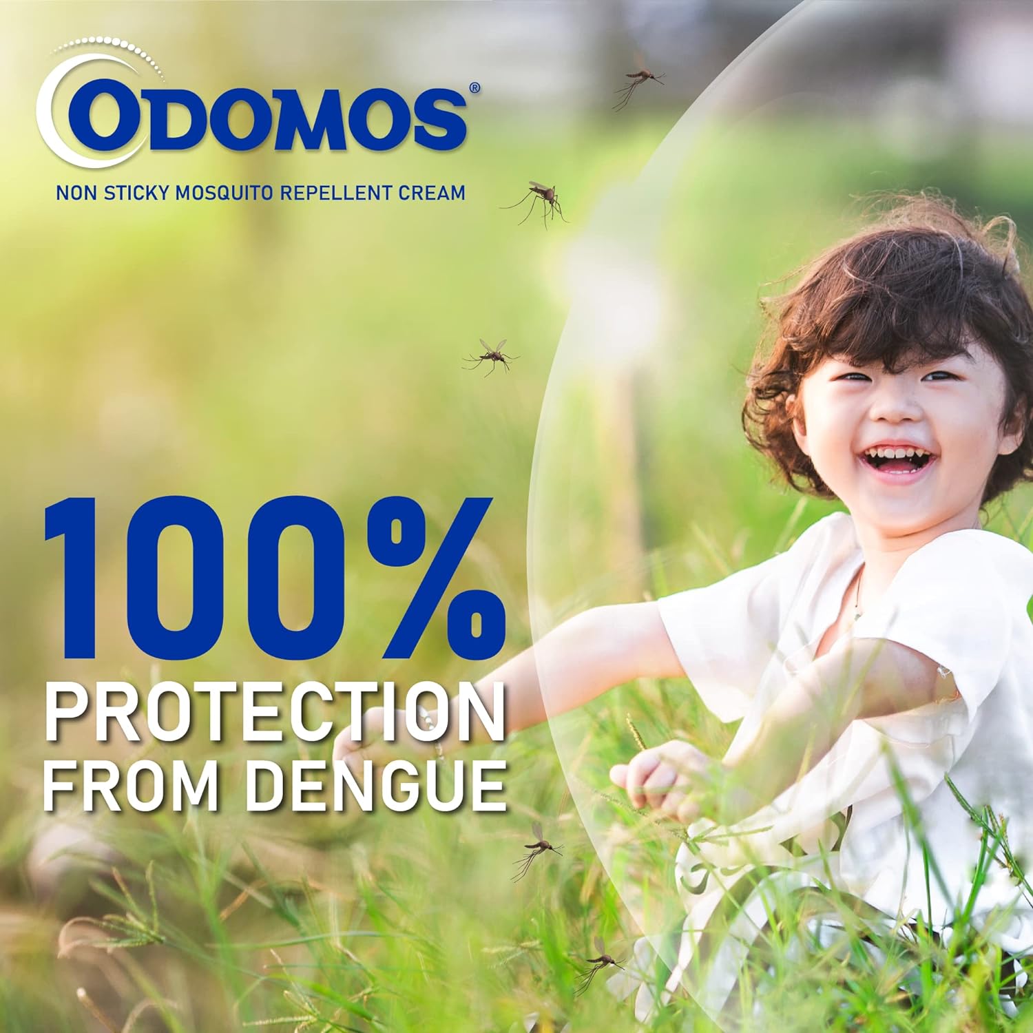 DABUR Odomos Non-Sticky Mosquito Repellent Cream With Vitamin E & Almond - 50G