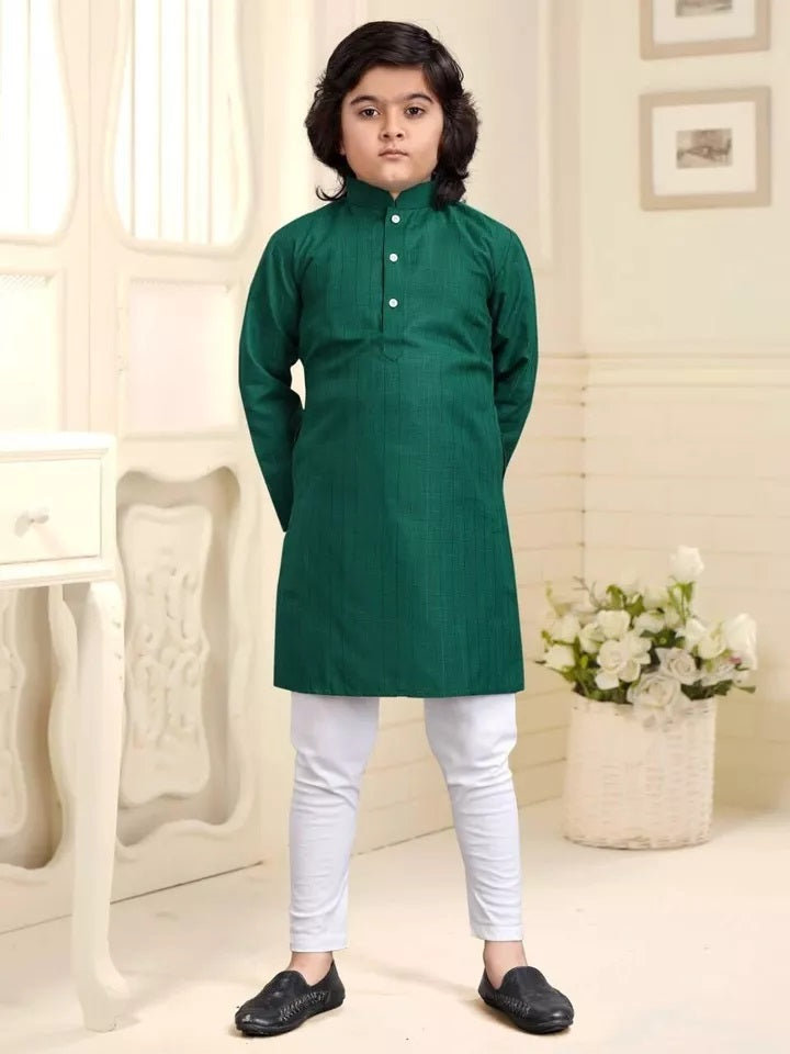Designer Wedding Wear Pure Cotton Kurta Pajama Set For Kid's & Boy's