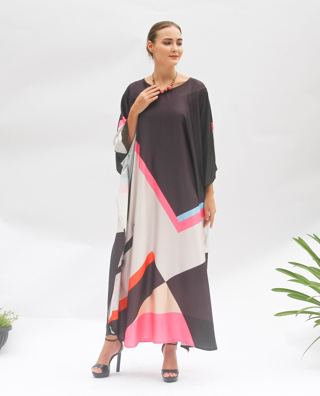 Soft Satin Silk Occasion Wear  For Women's Long Kaftan
