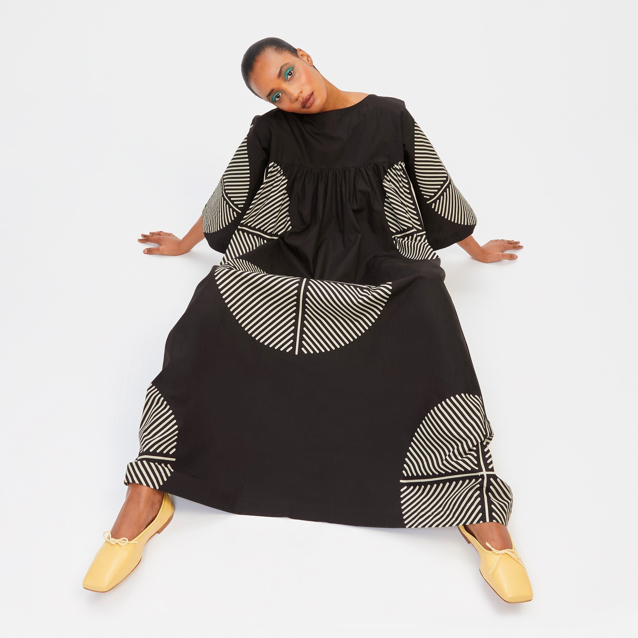 Black Rayon Cotton Kaftan For Women's